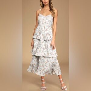 Lulu’s Cascading Crush‎ Tiered Floral Midi Dress - XL